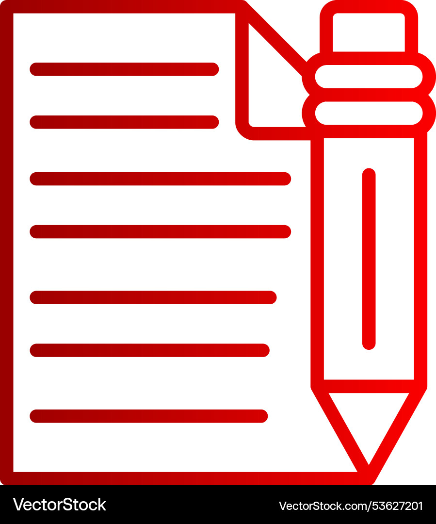 Notes line gradient icon vector image