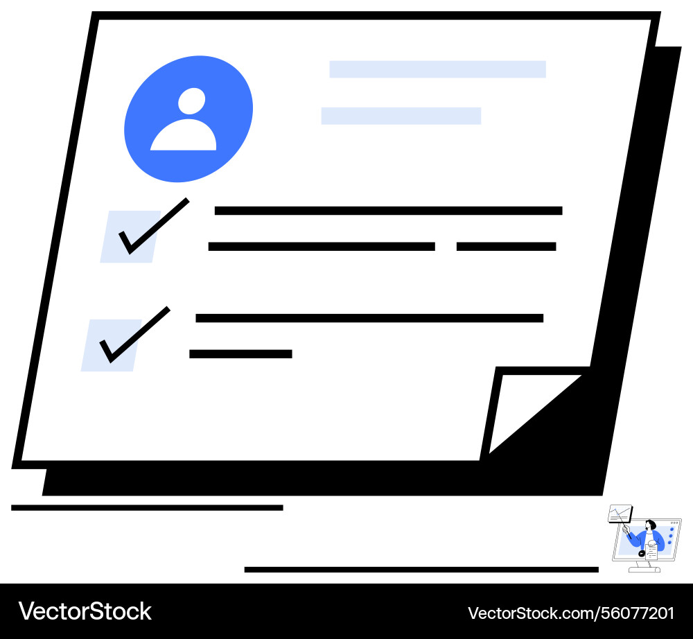 Profile checklist with verified tasks and a small vector image