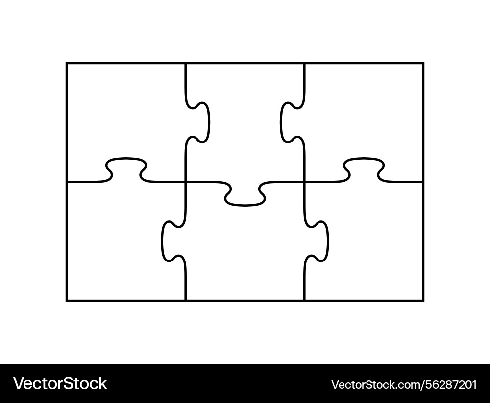 Puzzle grid template layout of thinking mosaic Puzzle grid template layout of thinking mosaic Vector Image