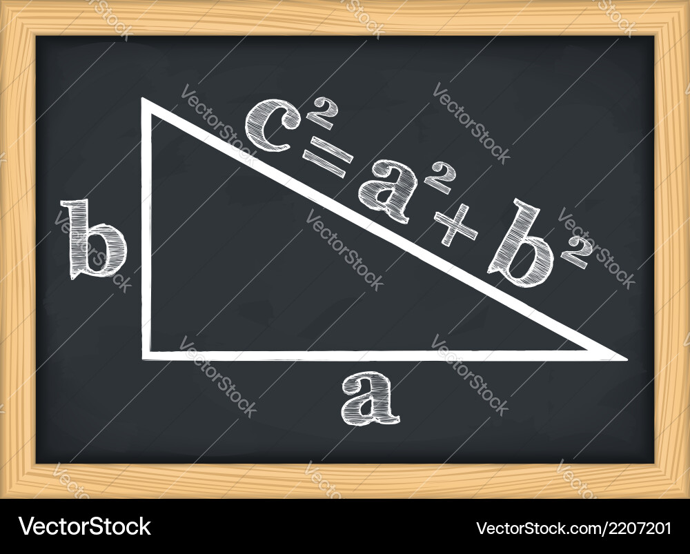 Pythagorean Theorem on Chalkboard vector image