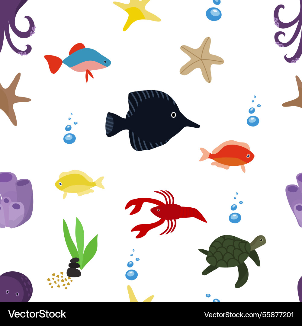 Seamless pattern with the inhabitants Seamless pattern with the inhabitants Vector Image