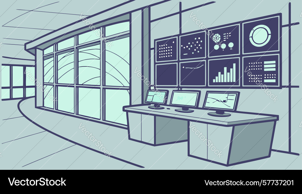 Server room data center network infrastructure vector image