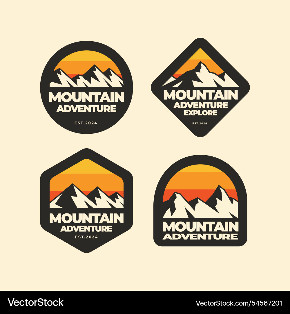Set mountain logo Royalty Free Vector Image - VectorStock
