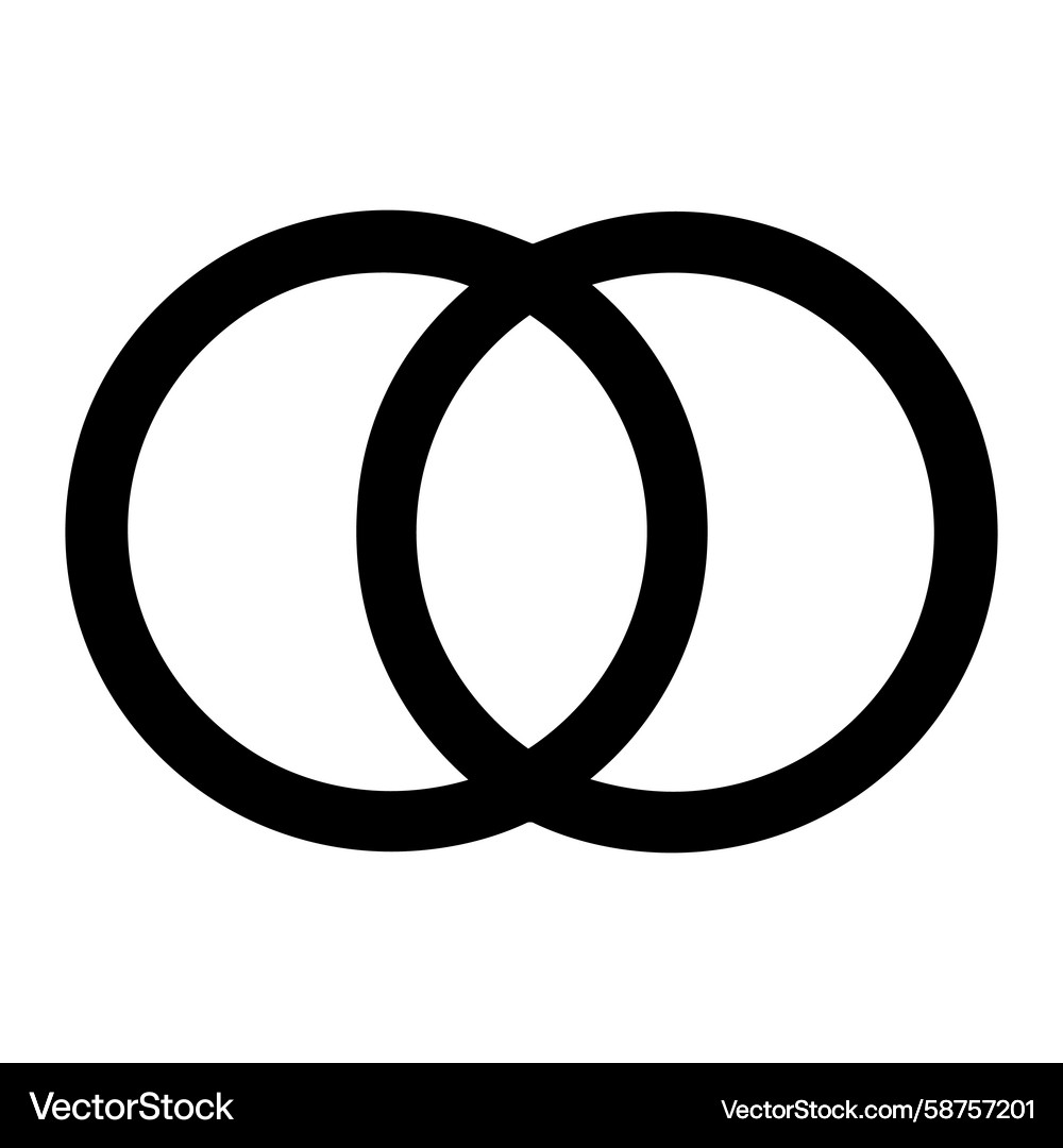 Simple outline interlocking circle shape design Vector Image