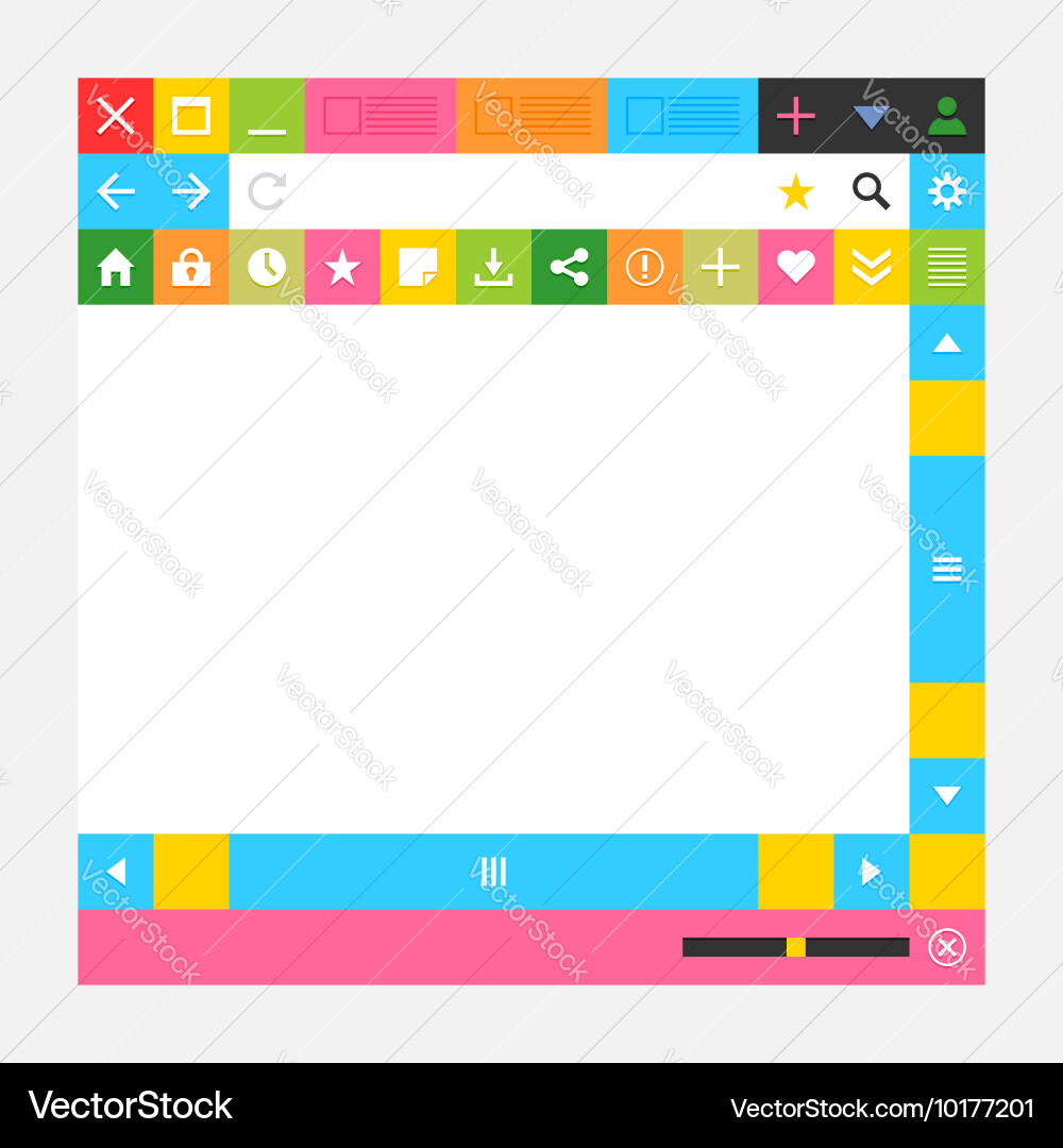 Web browser window with additional buttons vector image