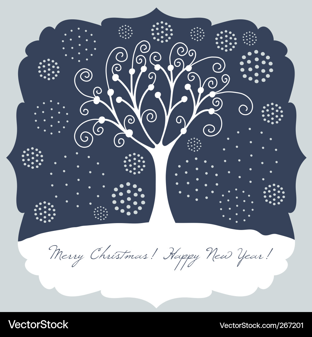Winter Christmas Card Vector Image