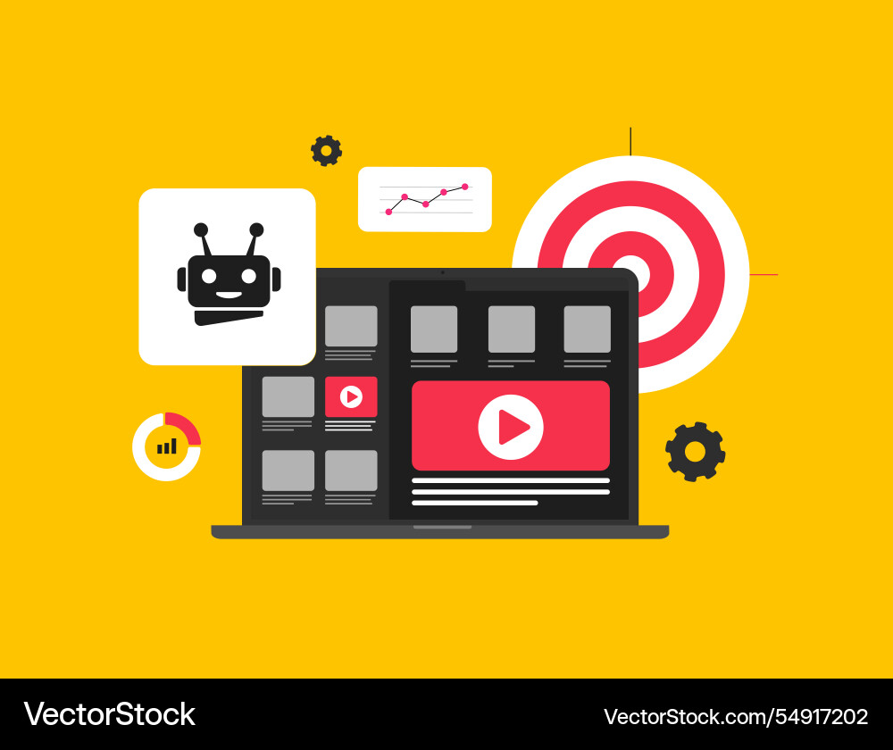 Ai-driven ad placement for programmatic buying ai vector image