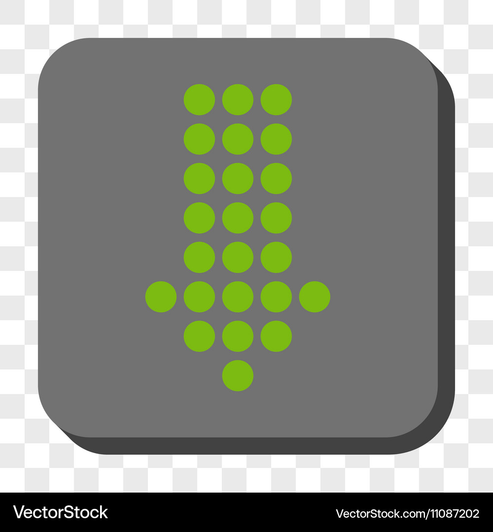 Dotted arrow down rounded square button Vector Image