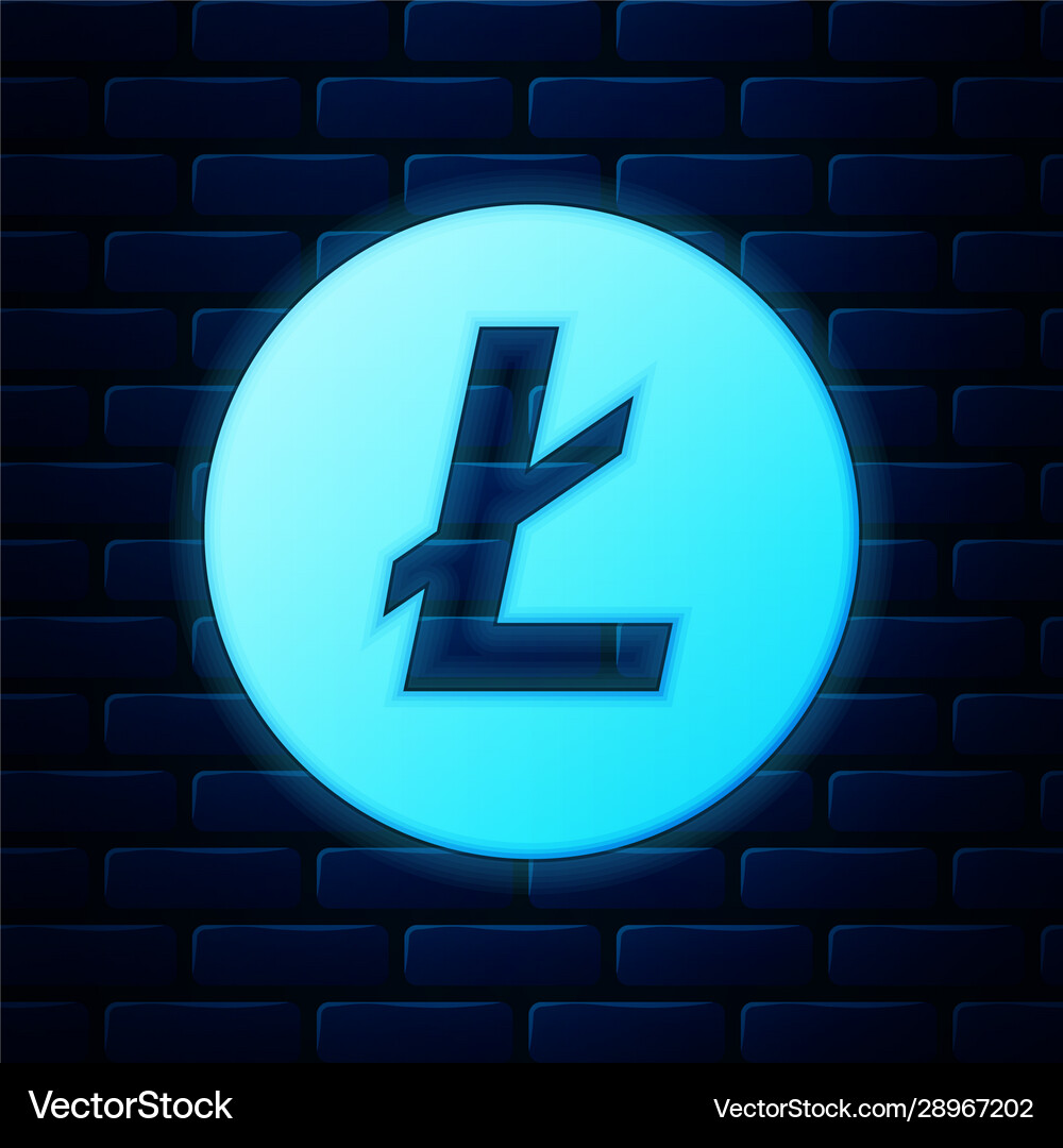 Glowing neon cryptocurrency coin litecoin ltc icon – Royalty-Free Vector |  VectorStock
