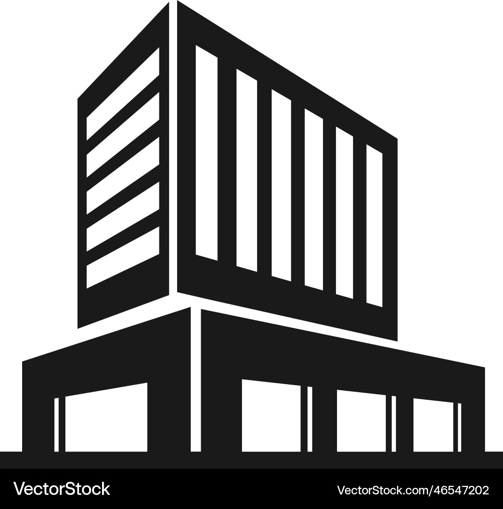 Office building modern skyscraper exterior black vector image