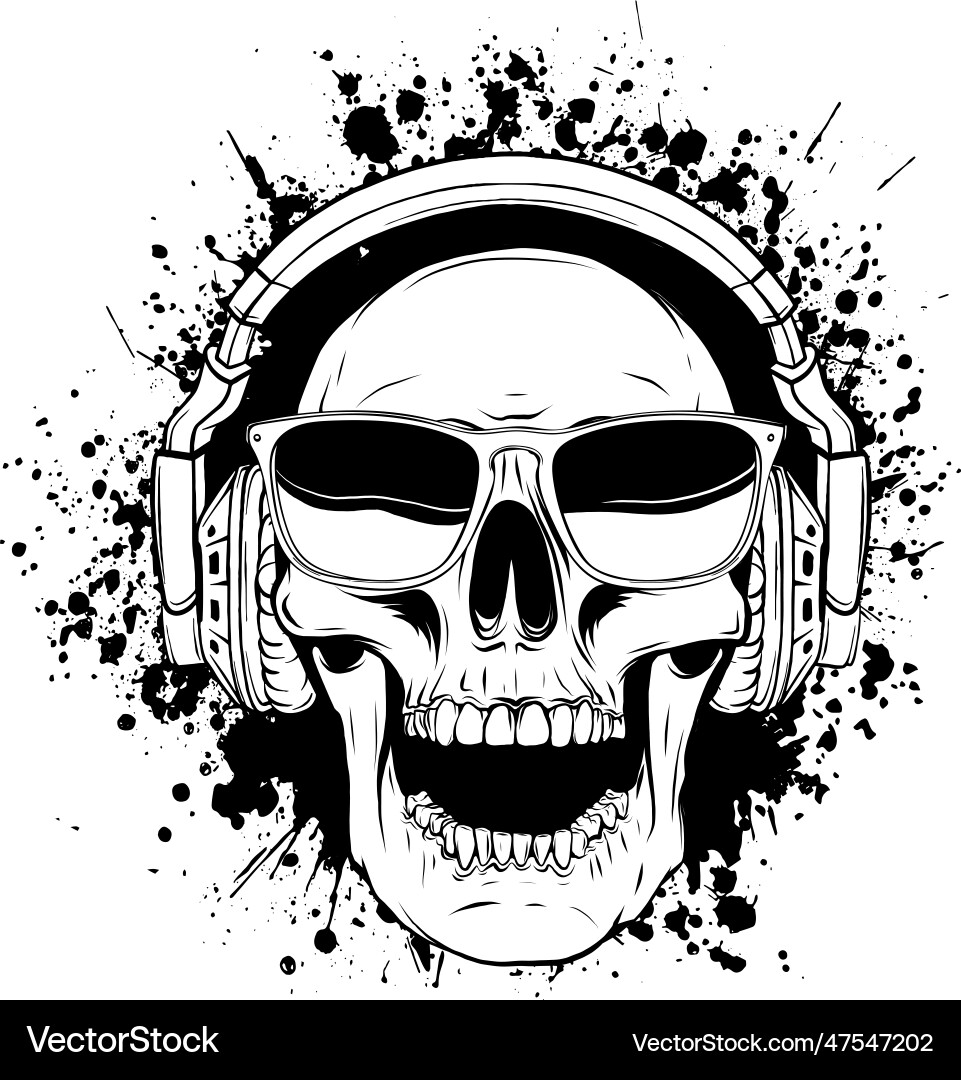 Outline human skull design – Royalty-Free Vector | VectorStock