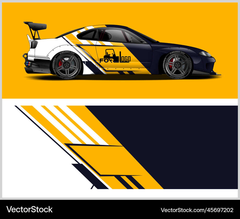 Racing Stripe Abstract Car Wrap Vector Image