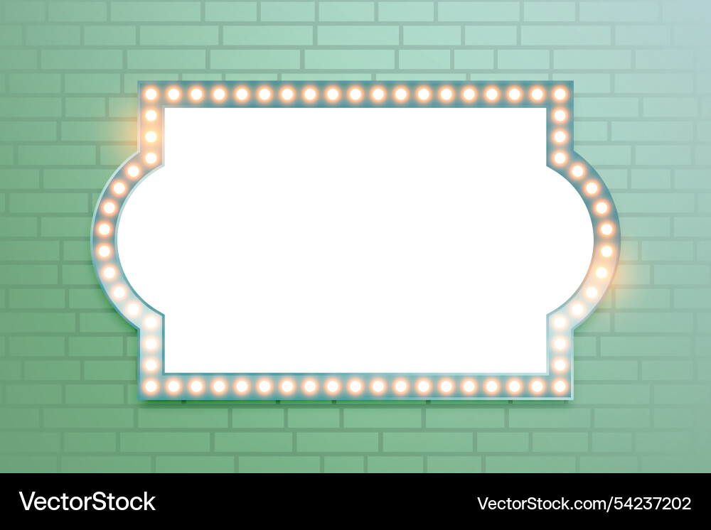 Retro style empty lightboxes frame on wall vector image