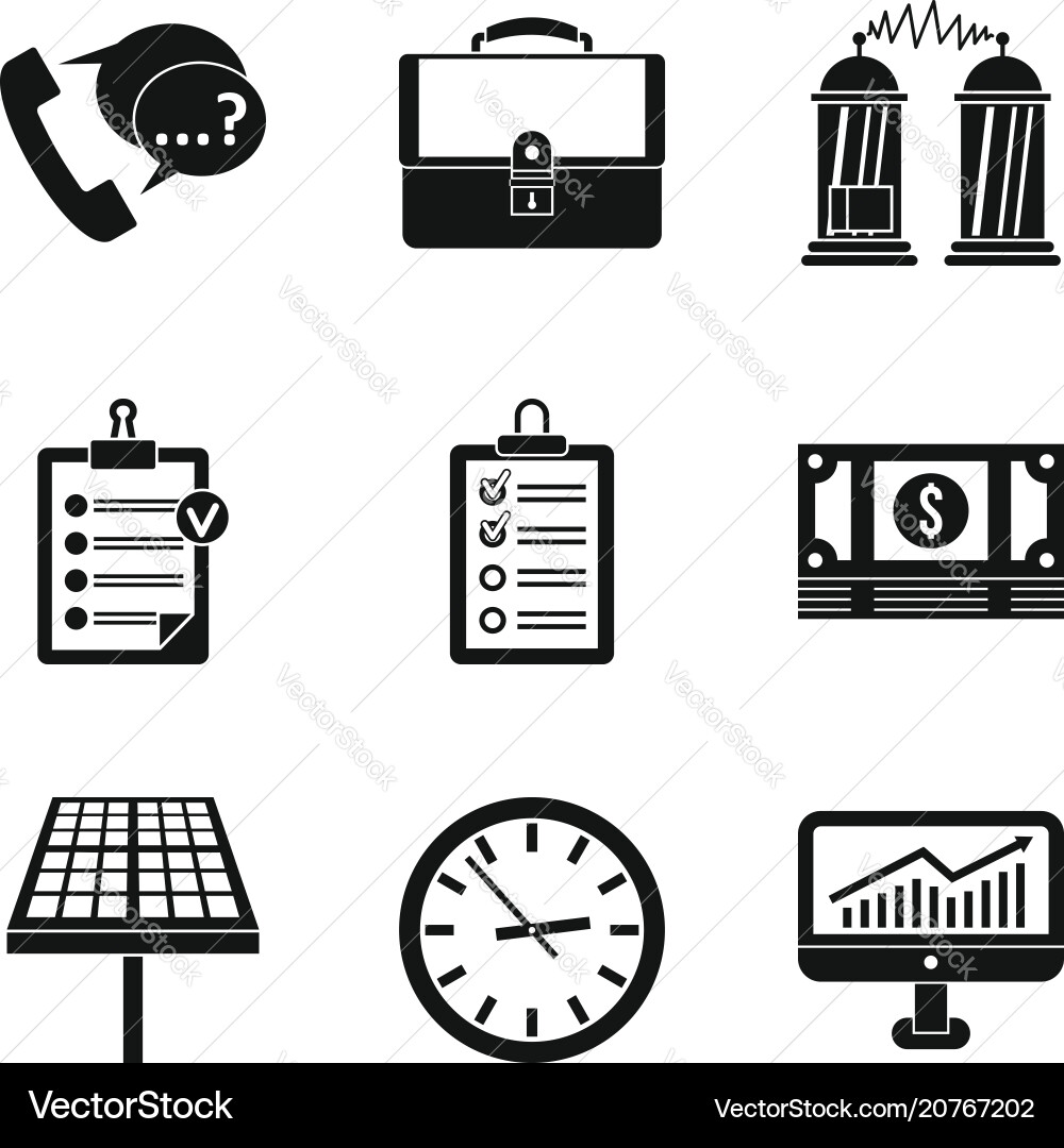 Work schedule icons set simple style vector image