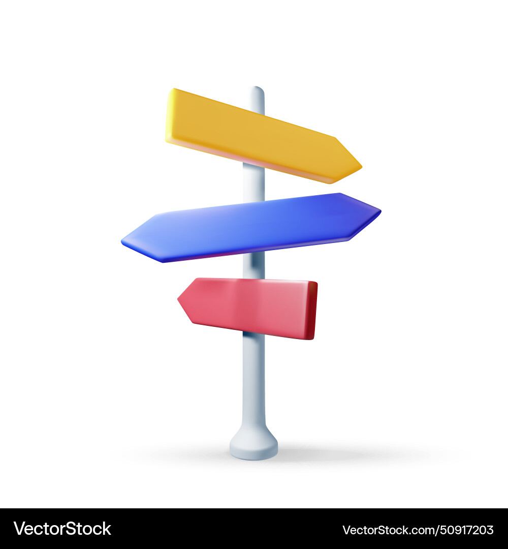 3d empty signpost with directions isolated 3d empty signpost with directions isolated vector image