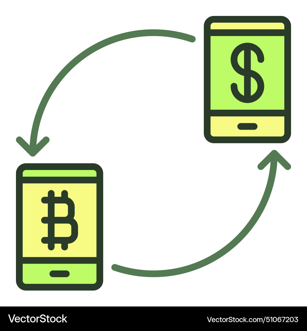 Bitcoin crypto exchange buy and sell – Royalty-Free Vector | VectorStock