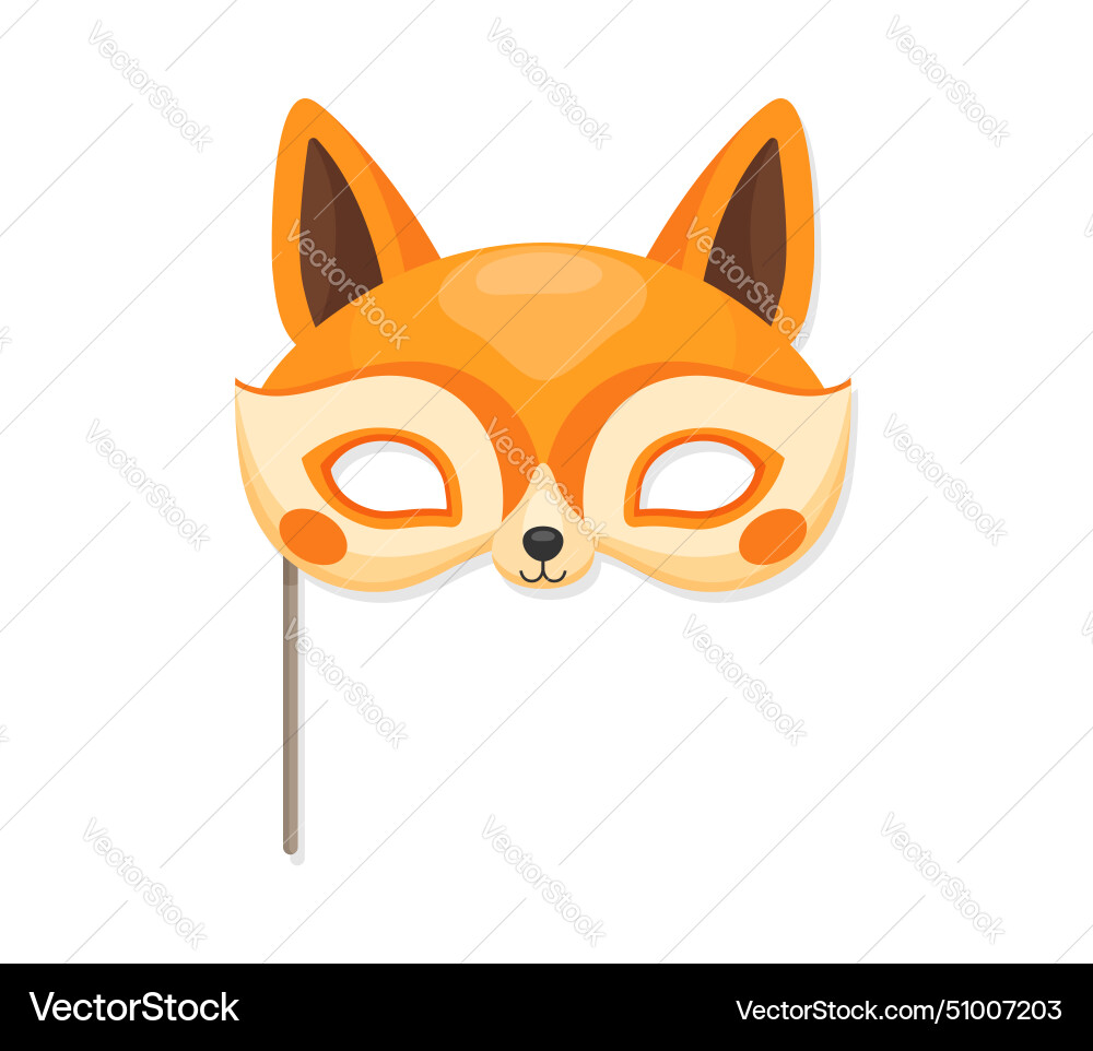 Carnival party fox animal mask festival birthday Carnival party fox animal mask festival birthday vector image