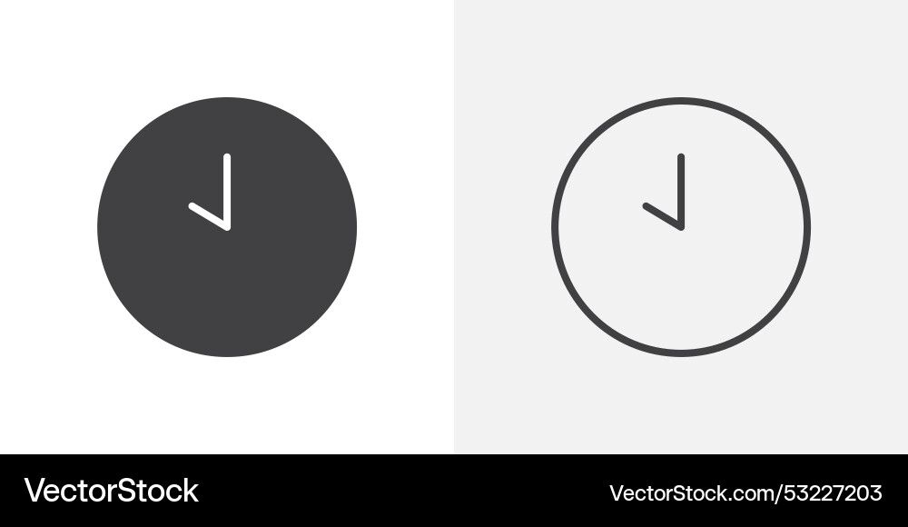 Clock icon flat and simple set design vector image