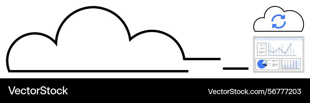 Cloud storage sync with data analytics dashboard Vector Image