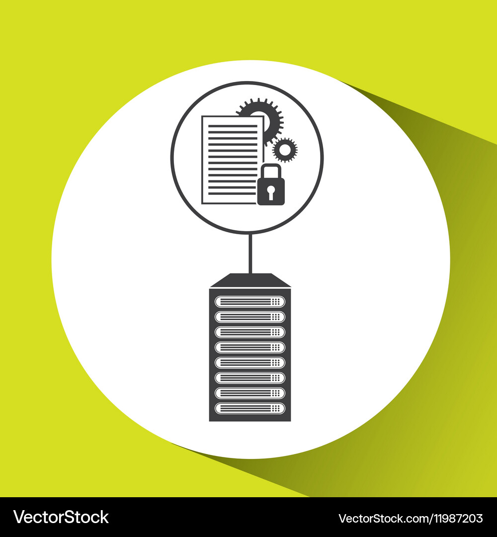 Document work secure data center connection Vector Image