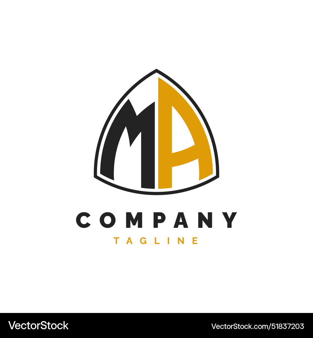 Initial letter ma logo design alphabet Royalty Free Vector