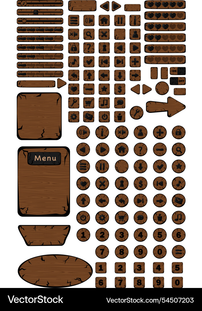 Interface 2d Spieltasten für das Programm Vektorbild