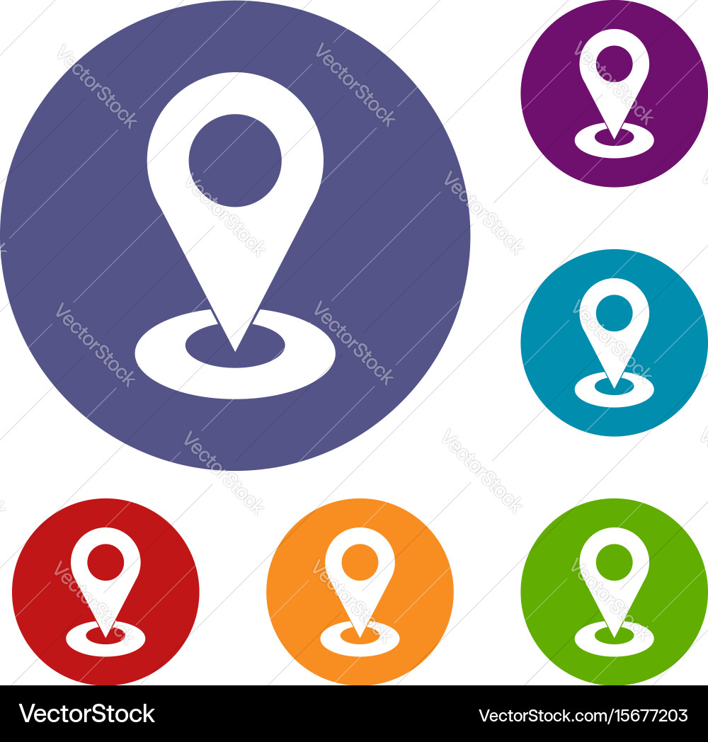 Map pointer icons set Vector Image
