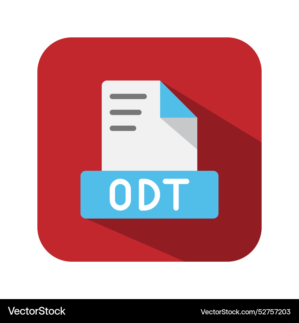 Odt text flat icons symbol document files archive Odt text flat icons symbol document files archive vector image