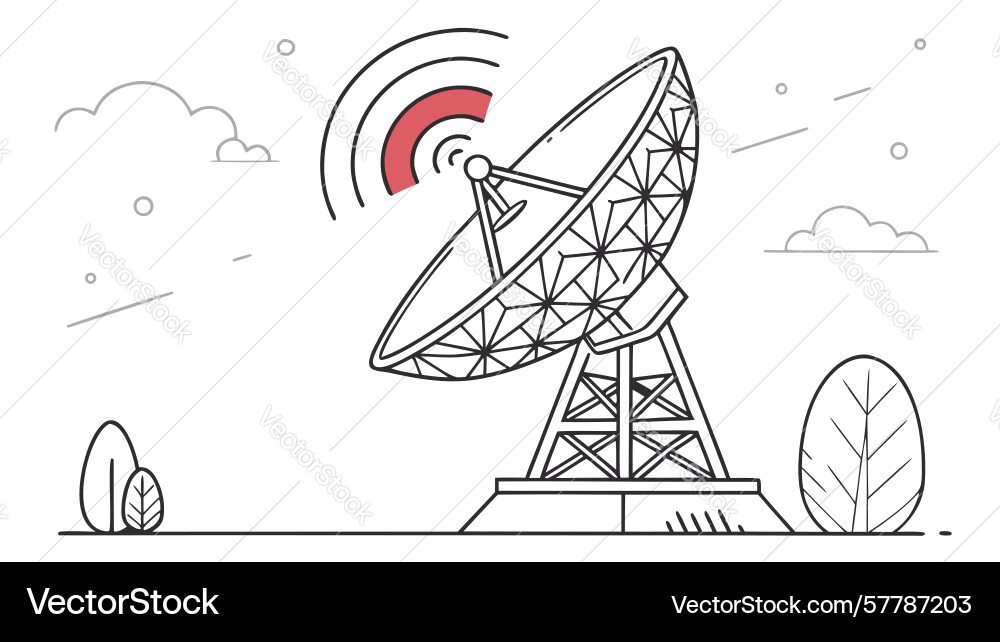 Satellite communication system design generative Vector Image
