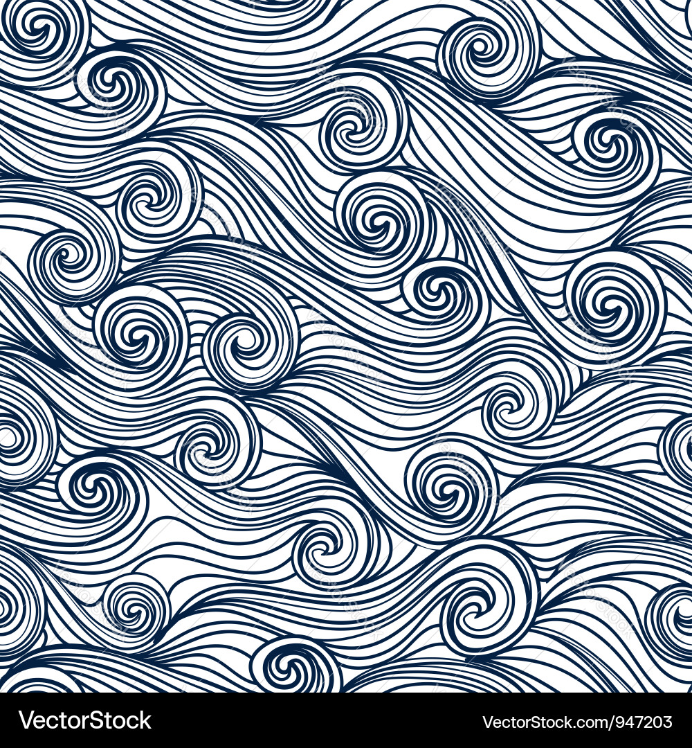 Seamless abstract hand-drawn pattern vector image