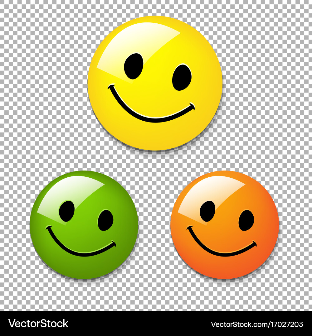 Smiling Faces Button Set vector image