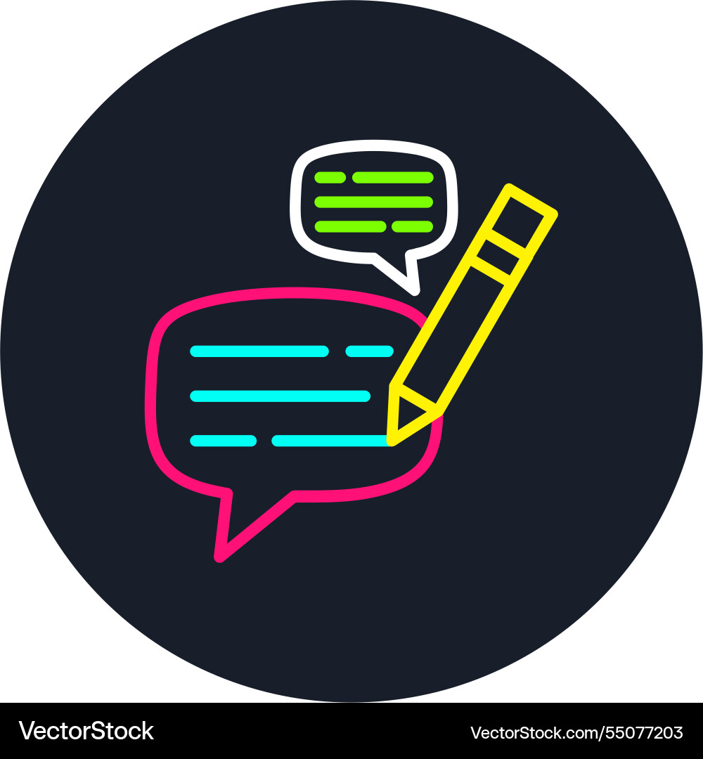 Write line multi color icon vector image