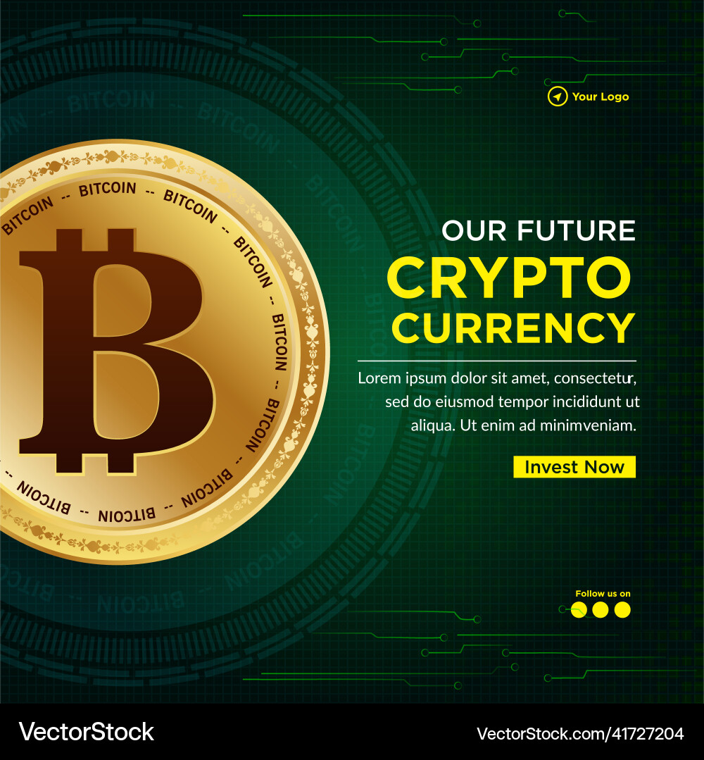 Banner design of crypto currency – Royalty-Free Vector | VectorStock