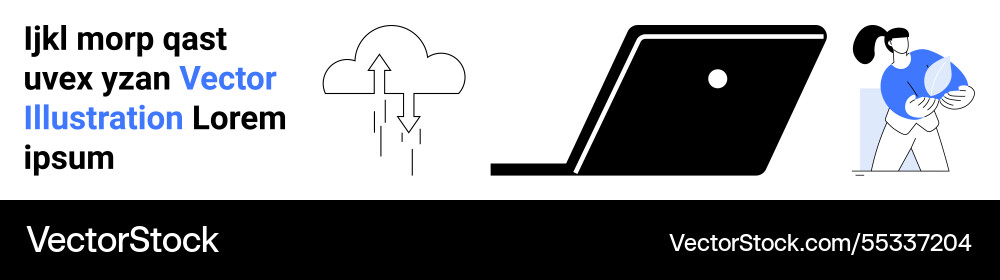 Cloud computing digital collaboration and data Cloud computing digital collaboration and data vector image