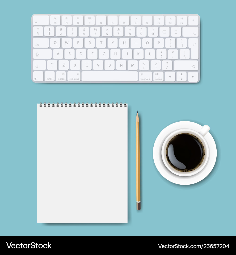 Computer keyboard set isolated mint background vector image