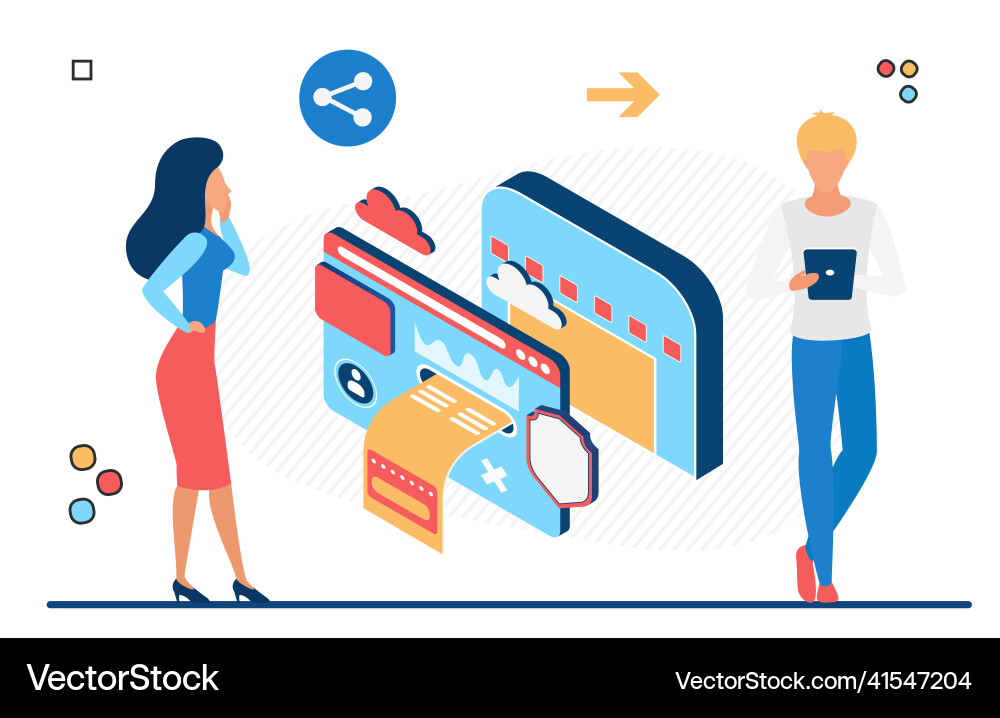 Computer system resources power on storage cloud vector image