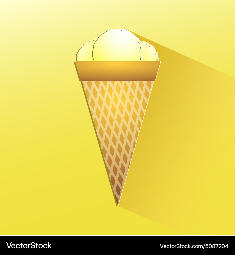 Flat icon ice cream with shadow Vector Image