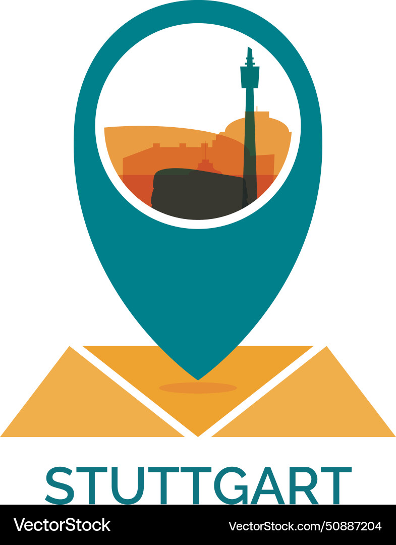 Germany stuttgart map city pin point geolocation Vector Image