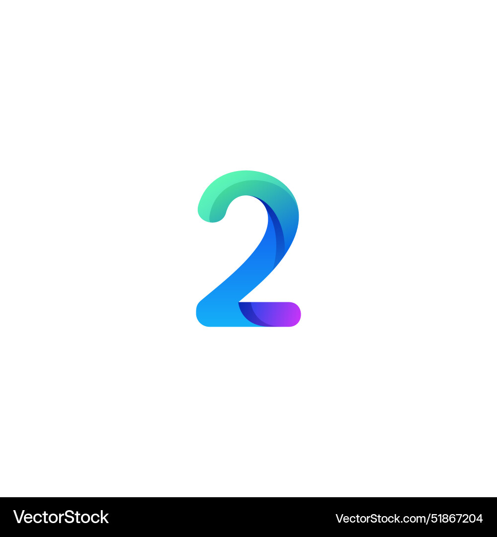 Gradient number logo design Gradient number logo design vector image