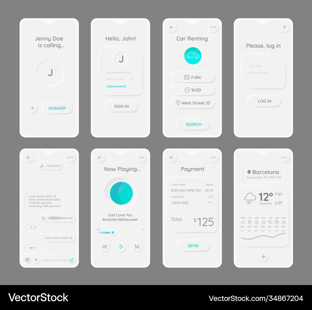 Modern Smartphone App UI Templates vector image