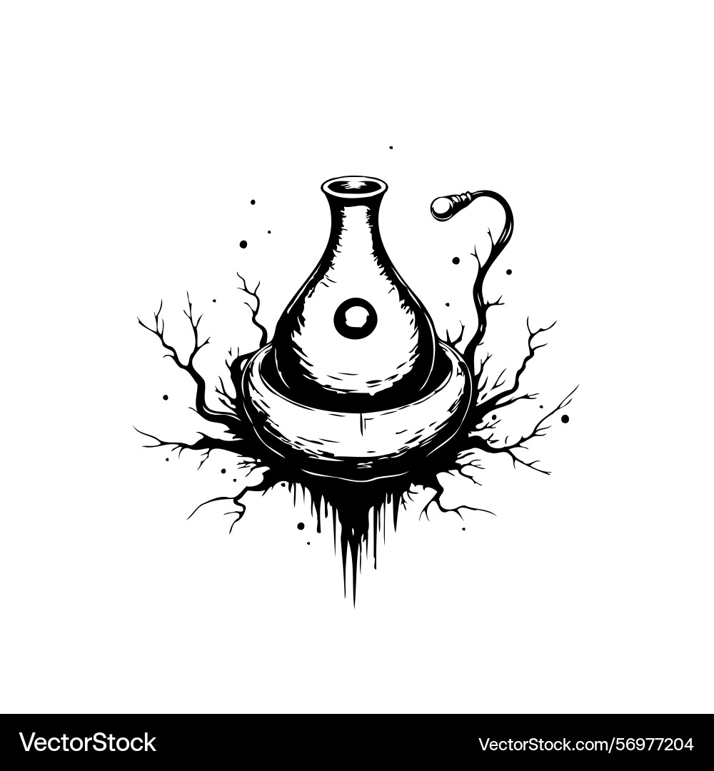 Monochrome essence diffuser with intricate Vector Image
