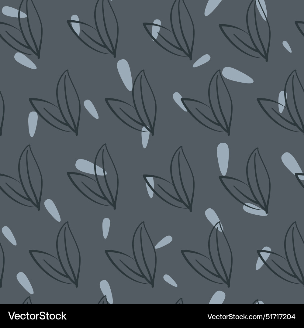 Scandinavian seamless pattern with leaves Scandinavian seamless pattern with leaves Vector Image