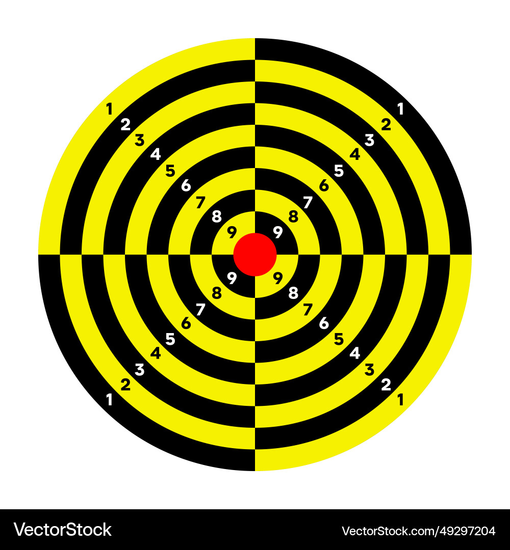 Shooting range paper target with divisions marks vector image