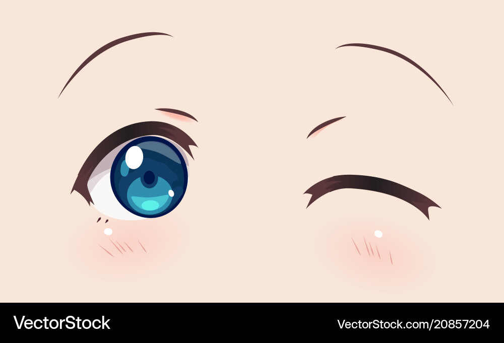 Smiling Anime Girl Eyes vector image