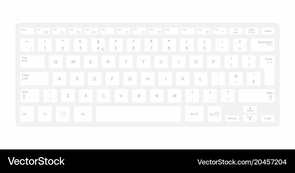 White computer keyboard vector image