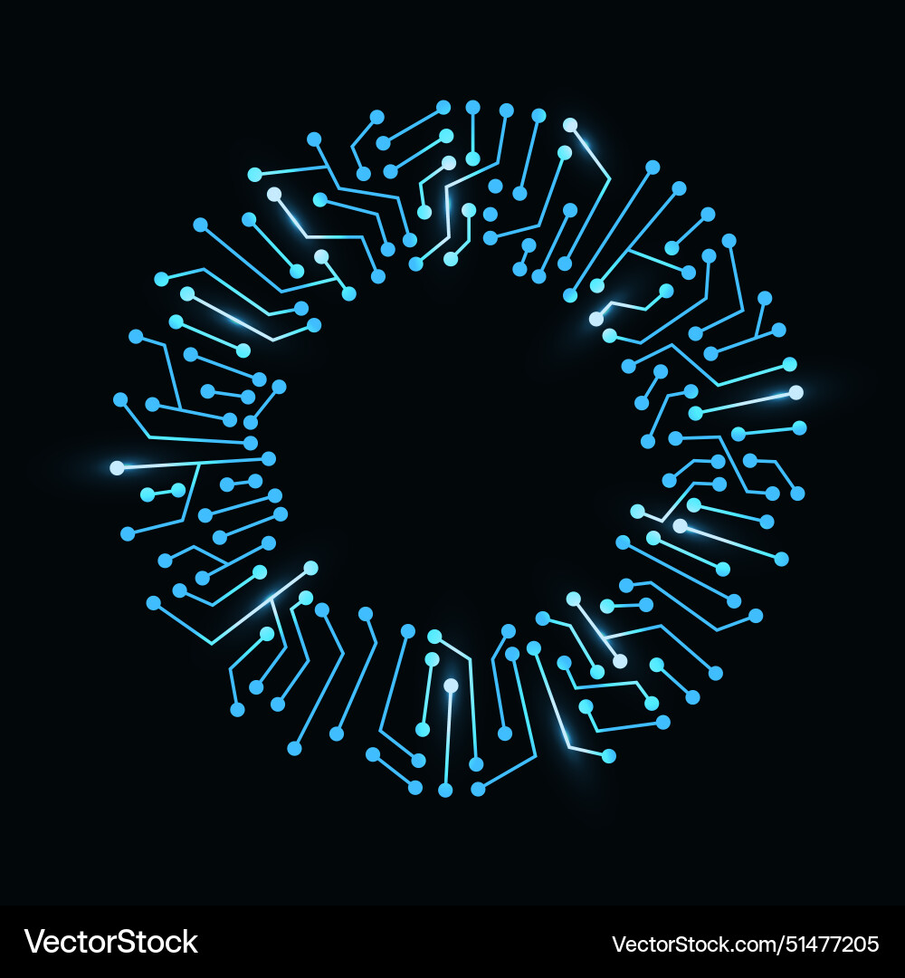 Circuit board circle frame abstract digital round Circuit board circle frame abstract digital round vector image