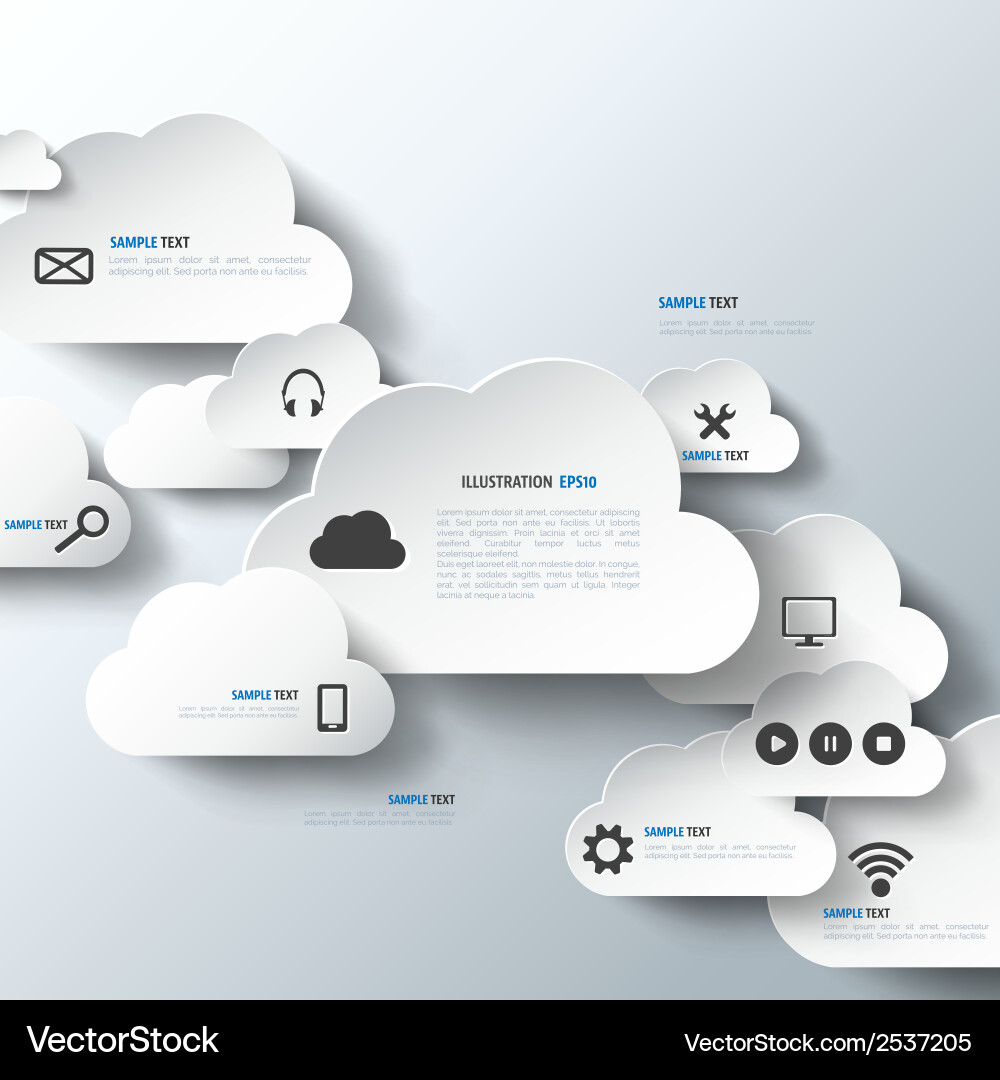 Cloud Computing & Web Icons Background vector image