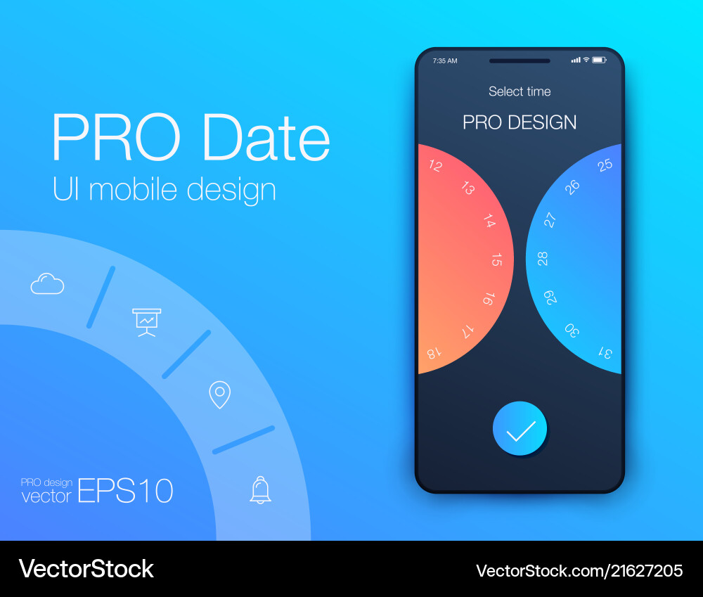 Date application ui design concept stock Vector Image