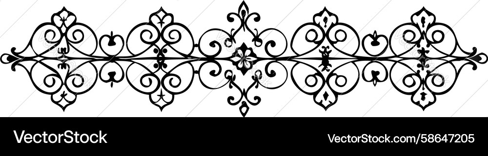 Intricate Symmetrical Scroll Border Vector Image
