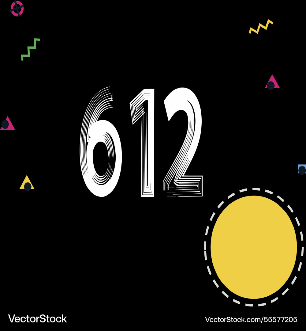 Number font design with decorative dots Vector Image